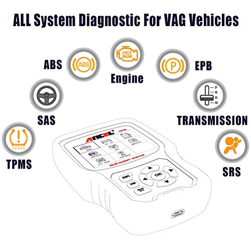 ANCEL VD700Pro Lector de Códigos OBD2 Escáner de Todo el Sistema con 8 Características Especiales para Vehículos VAG OBD Cambio de Aceite TPMS EPB TPS Codificación del Inyector SAS DPF Regeneración