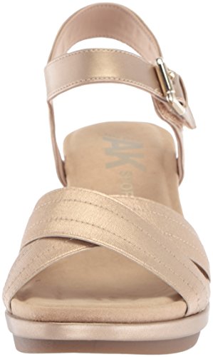 Anne Klein Mujeres Zapato de Piso, Metallic Light Natural Ivory Synthetic, Talla 8.5