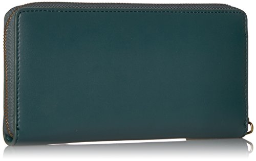 Anne Klein Slim Zip Around - Cartera Madera de Pino Salvaje/Metalizado/Dorado/Metalizado/Plata/Colorete Colorido. Talla única