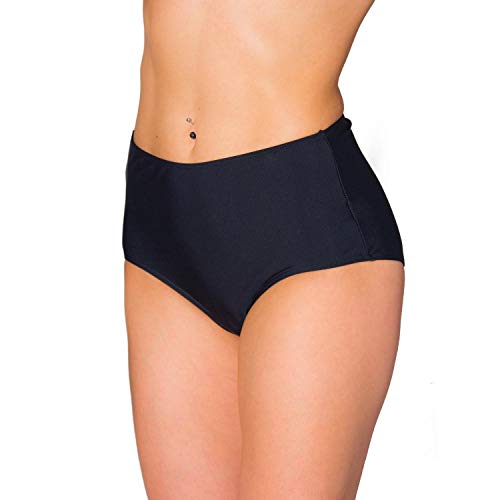 Aquarti Braguitas de Bikini de Talle Alto para Mujer, Negro, 48