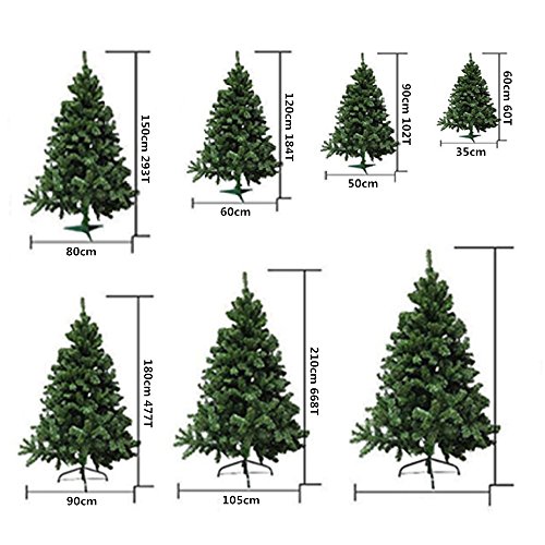 Árbol de Navidad Artificial Arboles C/Soporte Metálico 120-240cm (Blanco, 210cm 668Tips)