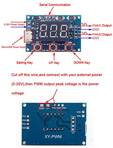 ARCELI Digital 2 Channal PWM Generador de señal de Pulso de Onda Cuadrada Ciclo de Trabajo de frecuencia Ajustable 100% 1Hz-150KHz