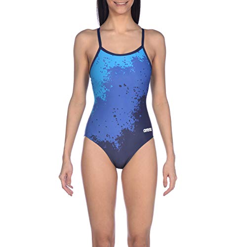 Arena W Light Drop Back One Piece Bañador Deportivo Mujer Spraypaint, Navy, 42