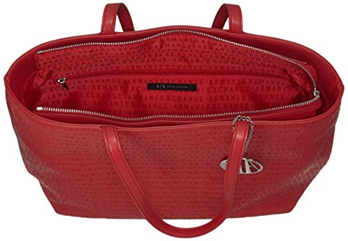 Armani Exchange - Womans Shopping, Bolsos totes Mujer, Rojo (Red), 29.5x10x43 cm (B x H T)