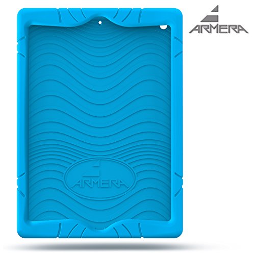 Armera iPad 9.7 Pulgadas 2018 2017 Funda Extra Fuerte Silicón en Las Esquinas para Protección Antigolpes y Anticaídas, Seguro para Niños para el iPad 9.7 6th / 5th Gen (A1822 A1823 A1954), Azul