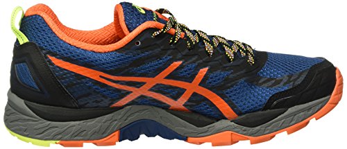 ASICS Gel-Fujitrabuco 5, Zapatillas de Running para Hombre, Azul (Poseidon/Flame Orange/Safety Yellow), 40 EU