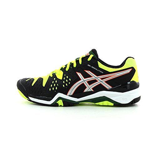 Asics Gel Resolution 6 zwart geel heren tennisschoenen (E500Y-9993)