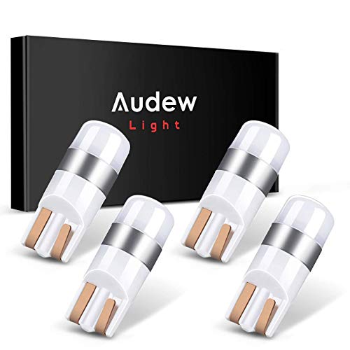 Audew 4 x W5W T10 Canbus LED Bombillas Coche SMD3030 6000K IP65 para Luces de Interior y Exterior Xenón Blanco