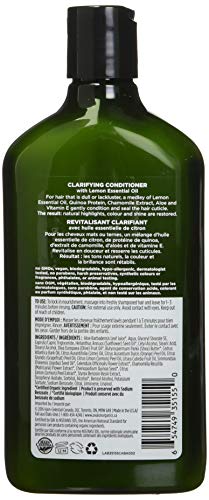 Avalon Organic Clarifying Lemon Hair Conditioner - acondicionadores (Mujeres, Aloe Barbadensis Leaf Juice(1), Aqua (Water), Glyceryl Stearate SE, Caprylic/Capric Triglyceride, He, To lock in nourishment, massage into freshly shampooed hair and leave for 1