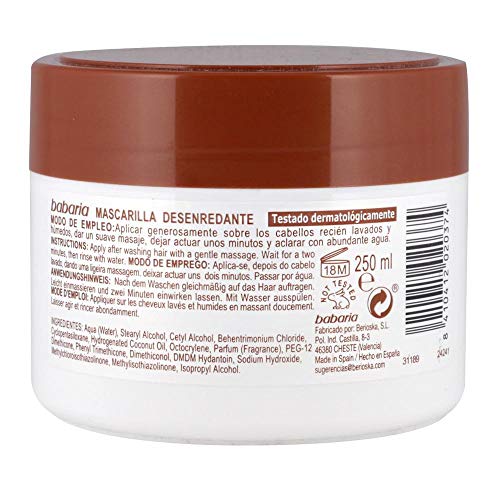 Babaria Aceite de Coco Mascarilla Capilar Desenredante - 250 ml