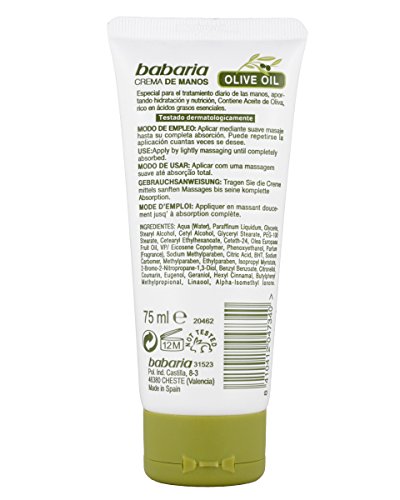 Babaria Crema De Manos Aceite De Oliva - 75 ml