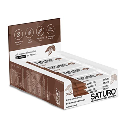 Barritas Proteinas Energéticas Comida Sustitutiva SATURO, Chocolate, 16 x 65 g