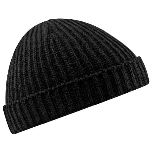 Beechfield Retro Trawler Winter Beanie Hat Gorra de béisbol, Negro, Talla única Unisex Adulto