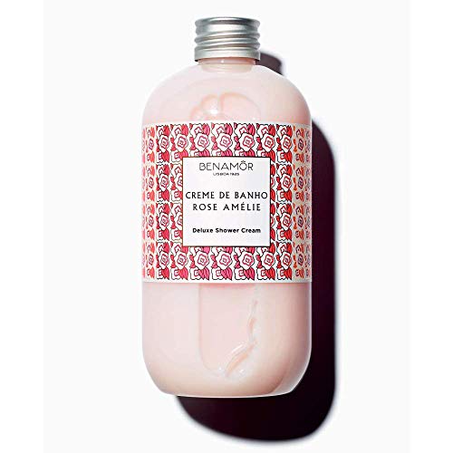 Benamôr - Crème pour la Douche Rose Amélie Deluxe - À l'Huile d'Argan - Hydrate et Revitalise - Délicat Parfum de Rose - Sans Paraben, Vegan - Flacon 500ml