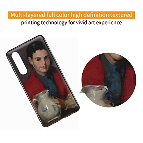 Berkin Arts Robert Henri para el Caso del Huawei P30/Estuche para teléfono móvil de Bellas Artes/Impresión Giclee UV en la Cubierta del teléfono móvil(Segovia Girl Holding Pitcher)