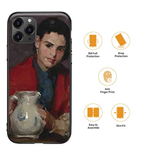 Berkin Arts Robert Henri para el Caso del iPhone 11 Pro/Estuche para teléfono móvil de Bellas Artes/Impresión Giclee UV en la Cubierta del teléfono móvil(Segovia Girl Holding Pitcher)