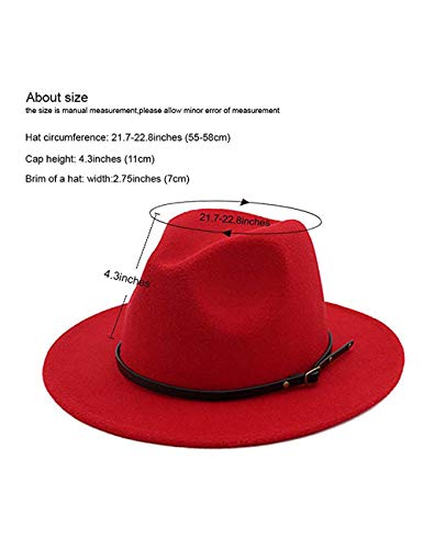 besbomig Sombreros de Sombrerera de Jazz para Hombres Mujer - Sombrero de ala Ancha Fieltro de Lana