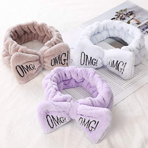 Best Quality - Women's Hair Accessories - letter omg coral fleece soft bow headbands for women girls cute hair holder hairbands hair bands headwear hair accessories - by NOEL - 1 PCs