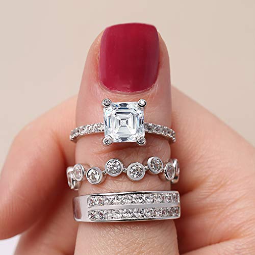 Bling Jewelry Plata esterlina 925 CZ Anillo Banda Burbuja