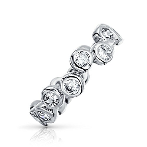 Bling Jewelry Plata esterlina 925 CZ Anillo Banda Burbuja