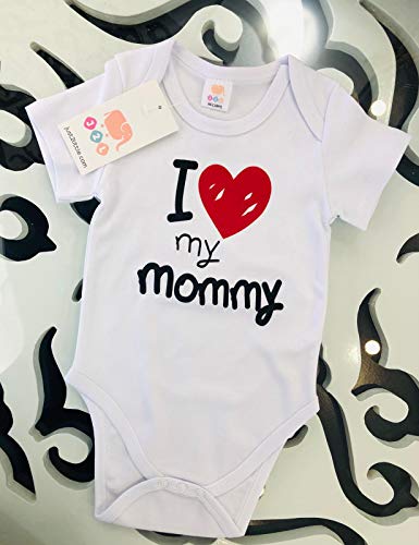 Body para bebé J2L I Love My Mommy de algodón 100 % de alta calidad, 3 – 24 meses Blanco 74