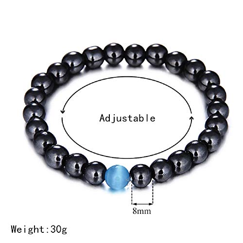 BOENTA Pulsera Hombre Pulsera con Cuentas El estrés de la Pulsera Elástica Pulsera Pulsera de la Suerte Yoga Pulsera de Cuentas Pulsera