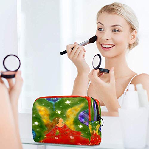 Bolsa de maquillaje de ángel de Navidad, bolsa de maquillaje, organizador para viajes, portátil, para niñas, mujeres