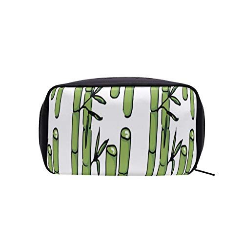 Bolsas de cosméticos para mujeres Bamboo Green Leaf Plant Bolsa de viaje cosmética Organizador Bolsa de baño para mujer Bolsa de maquillaje itinerante Bolsas de cosméticos Estuche multifunción Bolsa