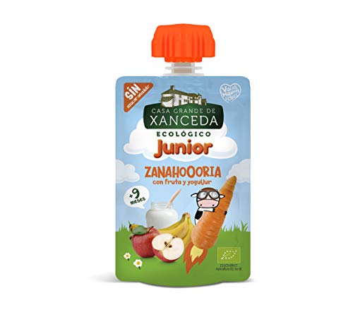 Bolsita de fruta y zanahoria con yogur ecológico de Casa Grande de Xanceda -14 uds x 90g