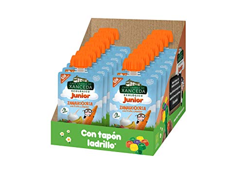 Bolsita de fruta y zanahoria con yogur ecológico de Casa Grande de Xanceda -14 uds x 90g