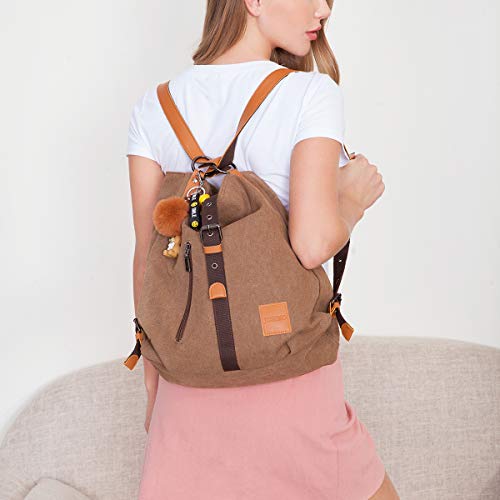 Bolso Mochilas Mujer Casual Vendimia, JOSEKO Niña Lona Multifuncional Antirrobo Bolso de Cuero de Gran Capacidad Bolsas de Viaje para Cualquier Ocasión