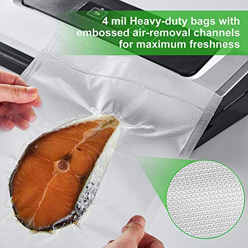 Bonsenkitchen Bolsas de Vacio para Alimentos, 16x23cm 200 Bolsas Tamaño Estándar para Envasadora al Vacío - Bolsa de Vacío Gofradas para Conservación y Cocción Sous Vide, Boilable y sin BPA -VB8013