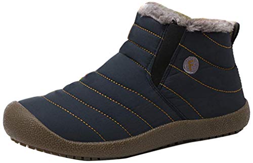 Botas de Nieve Hombre Mujer Botas de Invierno Cortas Fur Aire Libre Boots Botines Niños Invierno Botines Ante Anti-Deslizante Zapatos Calentar Botas, Zapatos de algodón para Padres e Hijos EU 28-48