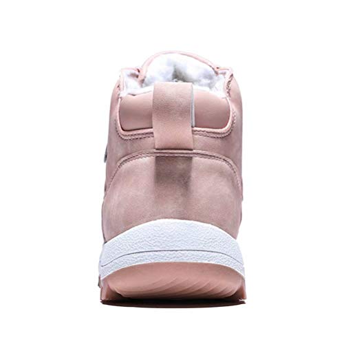 Botas de Nieve Hombre Mujer Botas de Invierno Zapatillas Trekking Impermeables Nieve Antideslizante Calientes Botines Rosado 38