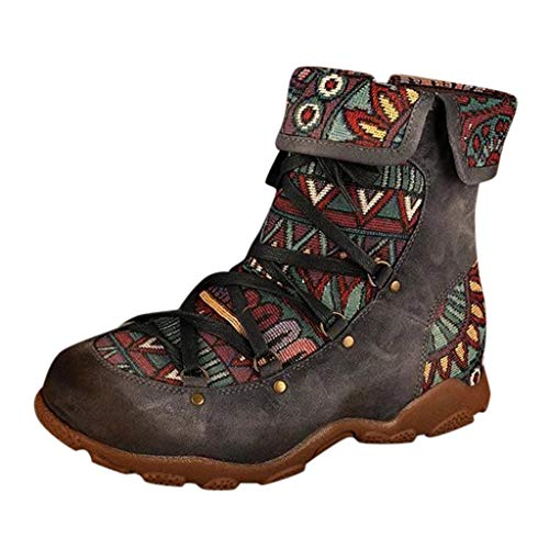 Botas Mujer Botines Corto de Estilo Nacional Ligero Calzado Aire Libre Zapatillas Casuales Antideslizante Caminando Zapatos Invierno Fannyfuny