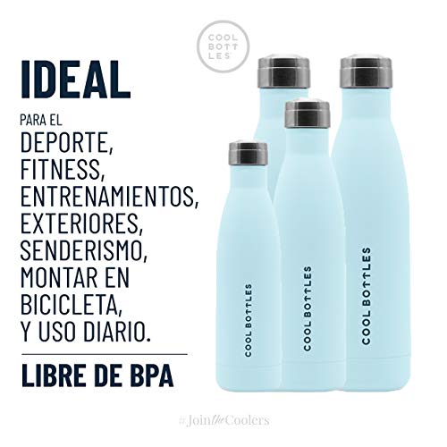 Botella de Agua de Acero Inoxidable | 350 ml | Botella Térmica | Bebidas Frías Durante 24 Horas y Calientes hasta 12 Horas | Acero Inoxidable con Aislamiento de Doble Pared | Botella Libre de BPA