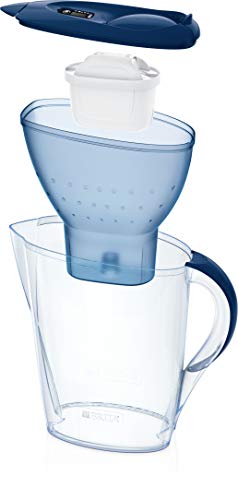 BRITA Marella azul XL – Jarra de Agua Filtrada con 1 cartucho MAXTRA+, Filtro de agua BRITA que reduce la cal y el cloro, Agua filtrada para un sabor óptimo, 3.5L