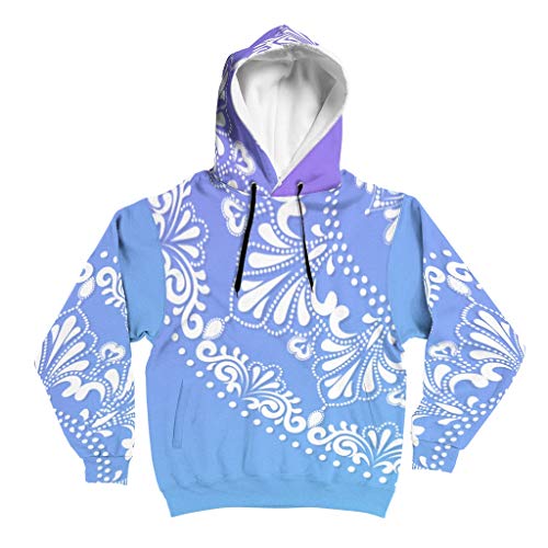 BTJC88 - Sudadera unisex con capucha y diseño de mandala, color morado