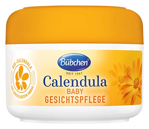 Bübchen Calendula - Cuidado facial con caléndula biológica para proteger la piel sensible del bebé, 1 unidad (1 x 75 ml)