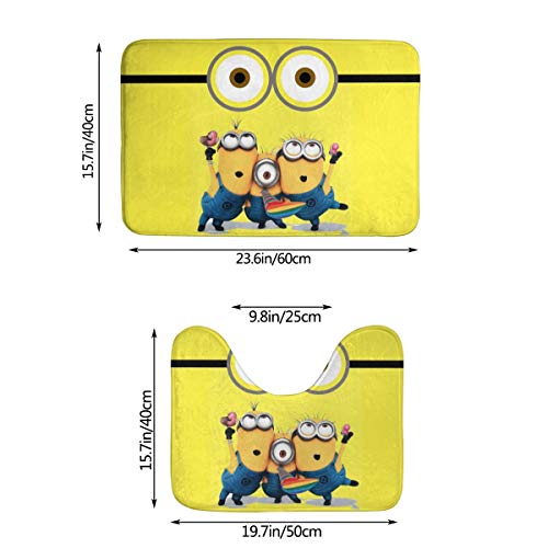 Caimizogojocrz Anime Despi-Cable Me Minions Alfombra de baño antideslizante 2 piezas Alfombrilla de ducha antideslizante absorbente lavable 40 x 60 cm