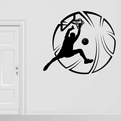 Calcomanía deportiva para pared, jugador de baloncesto, pelota, ventana perforada, pegatina de vidrio, estadio de baloncesto, pasillo, dormitorio adolescente, decoración interior