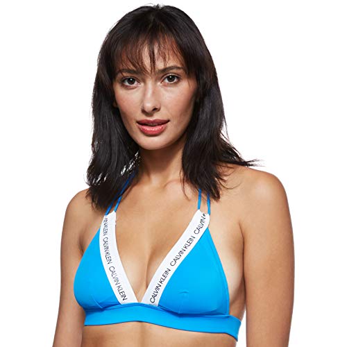 Calvin Klein Fixed Triangle-rp Almohadillas y Rellenos de Sujetador, Azul (Blue Aster CBP), (Talla del Fabricante: Small) para Mujer