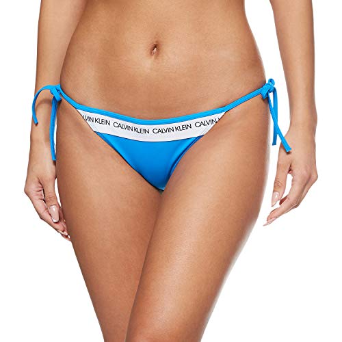 Calvin Klein String Side Tie Bikini Braguita, Azul (Blue Aster CBP), (Talla del Fabricante: X-Small) para Mujer