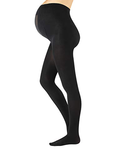 CALZITALY Medias Invernales Premama | Panty Para Futura Mama | 100 DEN | Negro, Amarillo, Naranja, Verde, Rosa | S, M, L, XL | Calcetería Italiana | (S, Negro)