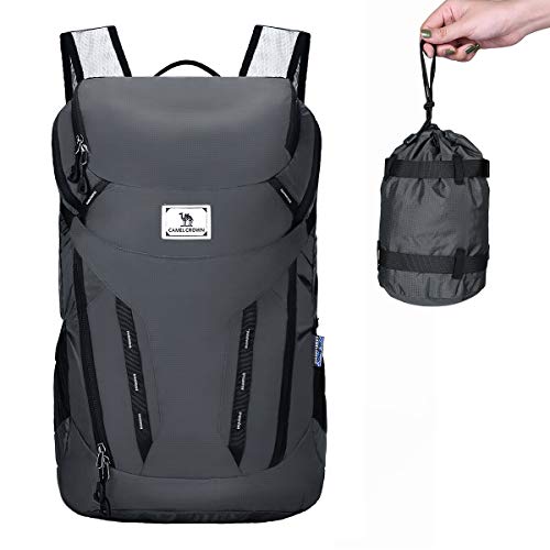 CAMEL CROWN 40L Mochila Plegable Ultraligera de Senderismo, Mochila de Viaje Compacta y Duradera para Excursionismo Acampar Escalada Camping Excursión Caminar Ciclismo Deportes al Aire Libre