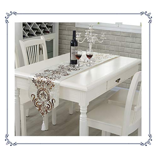 Caminos De Mesa Rectangulares Lujo Elegante Jacquard Floral Chenilla Camino De Mesa Con Borlas For Mesa De Comedor DecoracióN NavideñA Y AñO Nuevo Dresser Decorativo Del Cocina Hogar Comedor Corredore