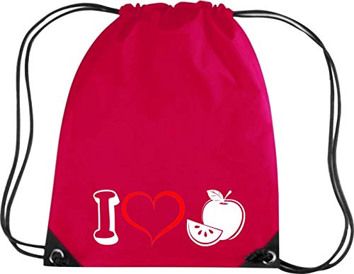 Camiseta stown Premium gymsac Frutas I Love manzana, rojo