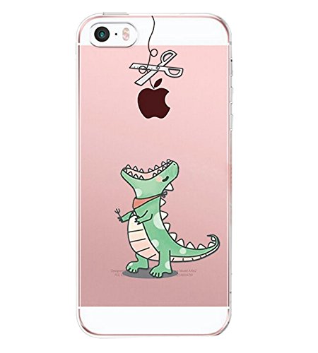 Carcasa iphone SE 5 5s, Qissy® TPU Funda Cubierta de ultra delgado impresión de Silicona Carcasa Trasera Para iphone 5 5s Transparente (S)