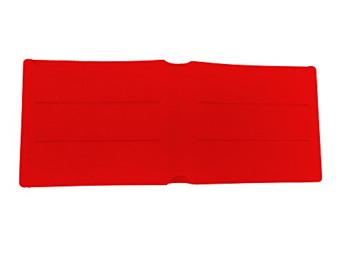 Cartera Billetera para Hombre Tarjetero de Vacaciones para Guardar DNI, Tarjetas, etc Fabricada en Silicona de Grado Medico Compacta Flexible e Impermeable para Uso Diario o Viaje (Rojo)