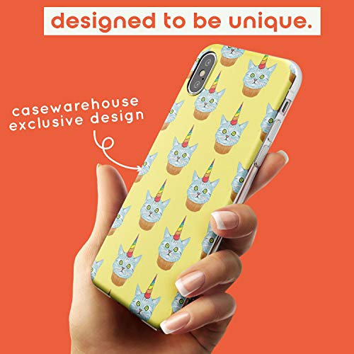 Case Warehouse patrón Caticorn Slim Funda para iPhone XS MAX TPU Protector Ligero Phone Protectora con Animales Lindo Gato Unicornio Mollete